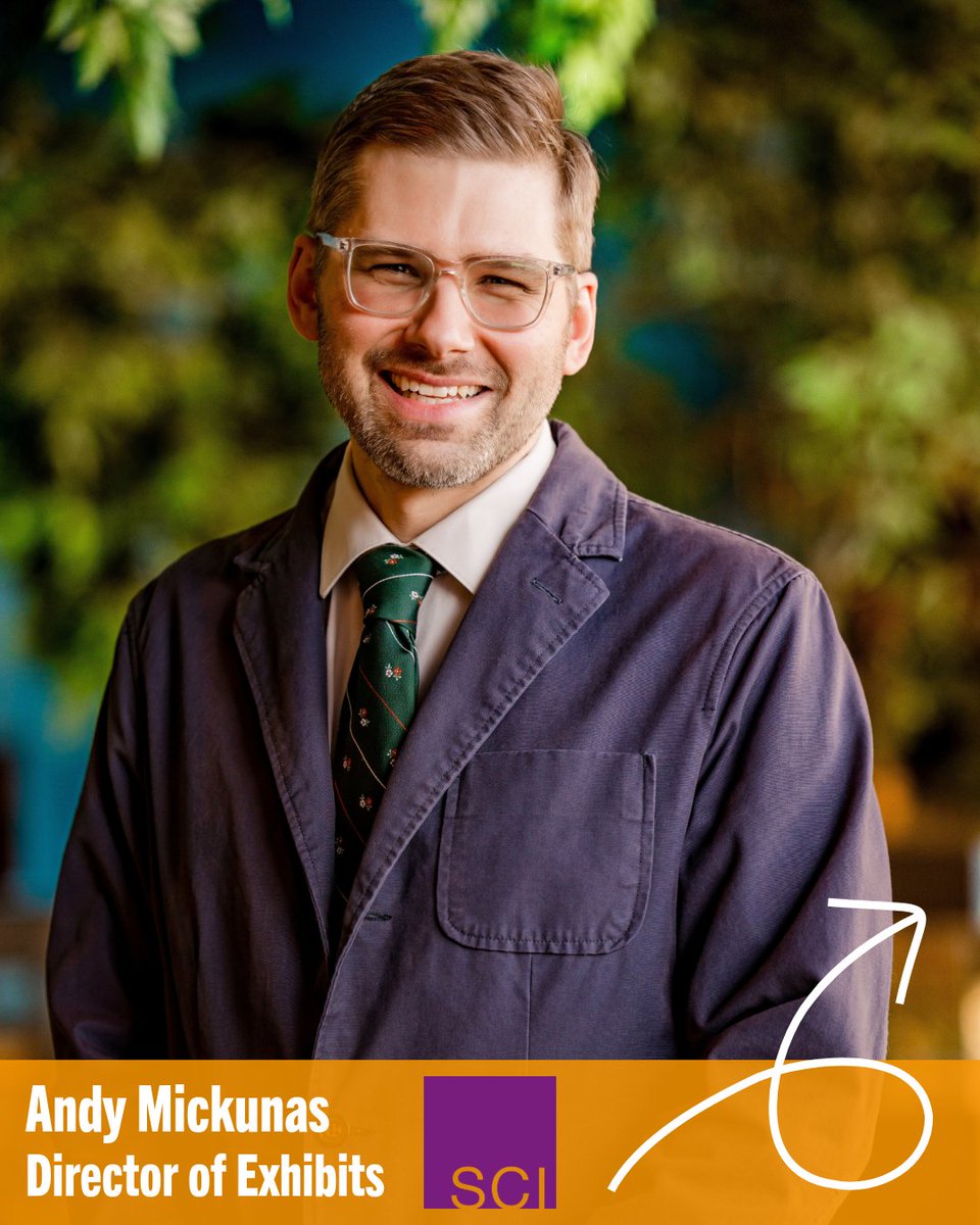 SCIOWA's tweet photo. Museums are people. 💙
Meet Andy, SCI's Director of Exhibits. Inspired by a Science Center outreach program as a child, he now helps create hands-on experiences that spark curiosity and a love of learning for the next generation.
#IowaMuseumWeek #MuseumsArePeople https://t.co/7BWGUFoIyw