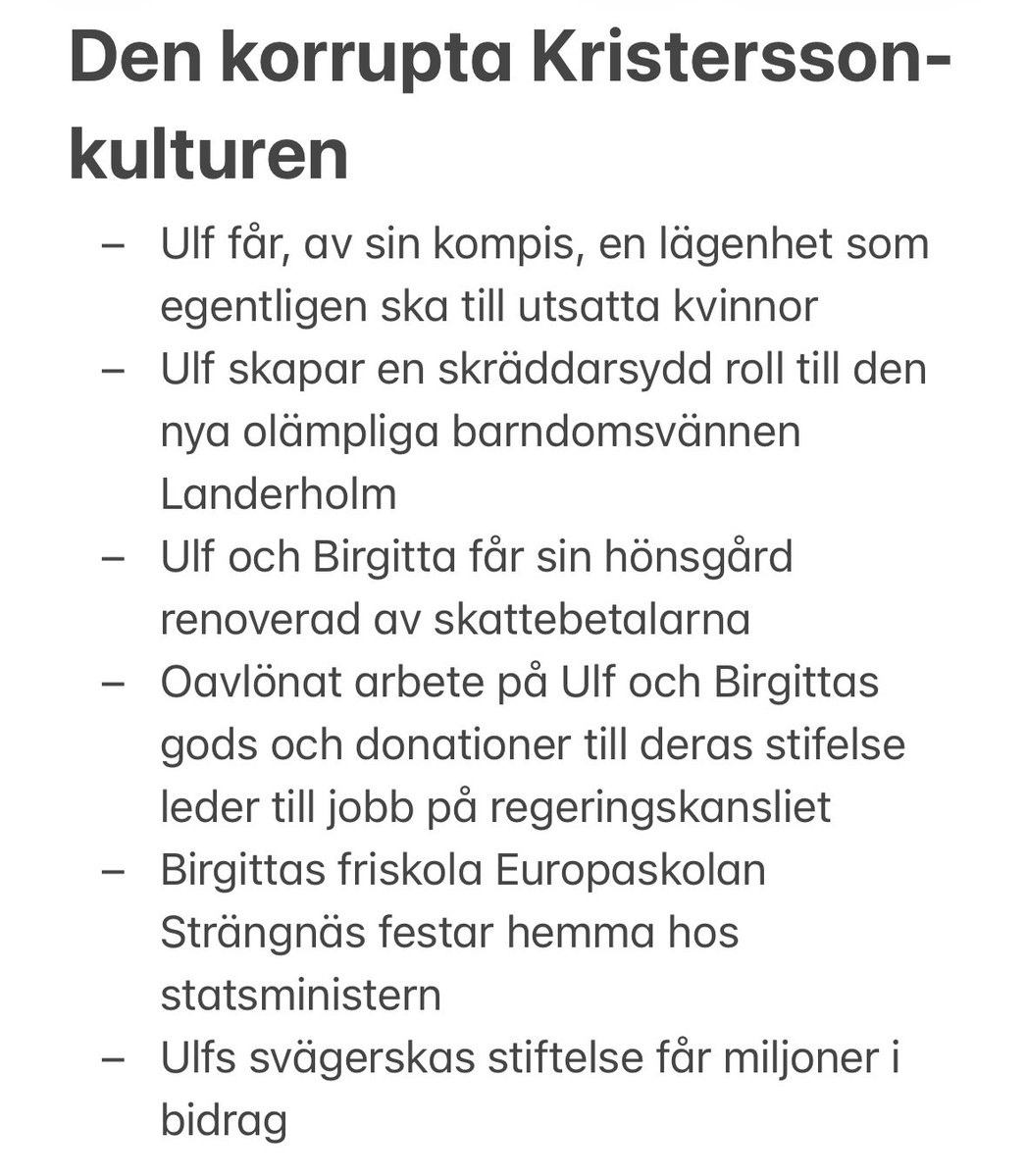 alessiodsantos's tweet photo. Det lönar sig att vara kompis med Ulf. Vare sig ordet jäv eller vänskapskorruption existerar i statsministerns vokabulär. https://t.co/7aZoS7D8i0