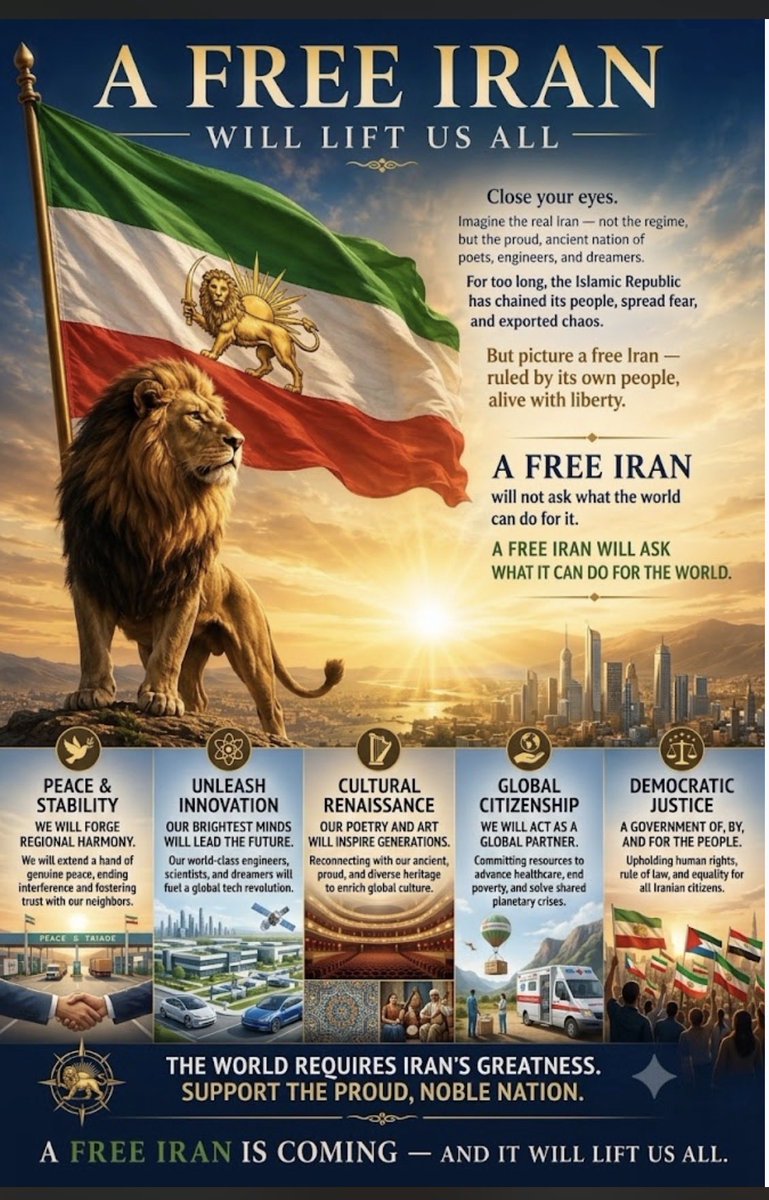 Buds2nd's tweet photo. A free Iran, grounded in its rich history and immense human potential, stands poised to emerge as a transformative force for regional stability, global innovation, and cultural enrichment. https://t.co/s8fEsaaQKA