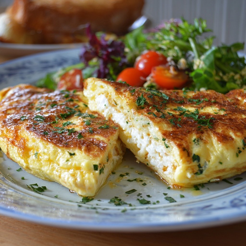 SpoonandSoul's tweet photo. Golden Haddock Cloud Omelette 🐟🐟
"From the sea to the skillet, a cloud of comfort on a plate"

Ingredients
For the Haddock Filling:
150g smoked haddock, poached and flaked (skin and bones removed)
2 tbsp crème fraîche or heavy cream
1 tsp fresh chives, finely chopped
A squeeze of lemon juice
A pinch of black pepper
For the Omelette:
3 large eggs, separated
1 tbsp unsalted butter
A pinch of salt
Fresh parsley, chopped (for garnish)
Instructions
Prepare the Filling:
 In a small bowl, gently fold the flaked smoked haddock with the crème fraîche, chives, lemon juice, and black pepper. Set aside.
Whisk the Whites: 
In a clean, dry bowl, whisk the egg whites with a pinch of salt until they reach stiff, glossy peaks.
Prepare the Yolks: 
In a separate bowl, lightly whisk the egg yolks until they are just combined.
Create the Cloud:
 Gently fold the whisked egg whites into the yolks until just combined, be careful not to deflate the mixture, as this keeps the texture cloud-like.
Cook:
 Melt the butter in a non-stick frying pan over medium-low heat. Pour in the egg mixture and smooth the top. Cook for about 2–3 minutes until the bottom is golden and set.
Assemble: 
Spoon the smoked haddock mixture onto one half of the omelette. Carefully fold the other half over the filling.
Serve: 
Slide the omelette onto a plate and garnish generously with fresh parsley.😋