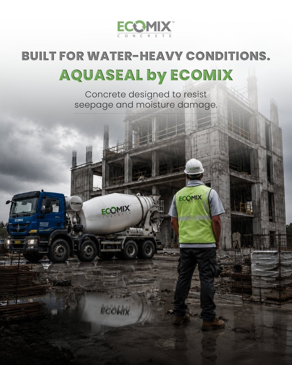 ecomix_india's tweet photo. Water damage begins where concrete protection fails.

AQUASEAL is designed for projects exposed to constant moisture and heavy rainfall conditions.

#Aquaseal #MonsoonReady #ConcreteSolutions #EcomixConcrete https://t.co/eUN3QEFQJL