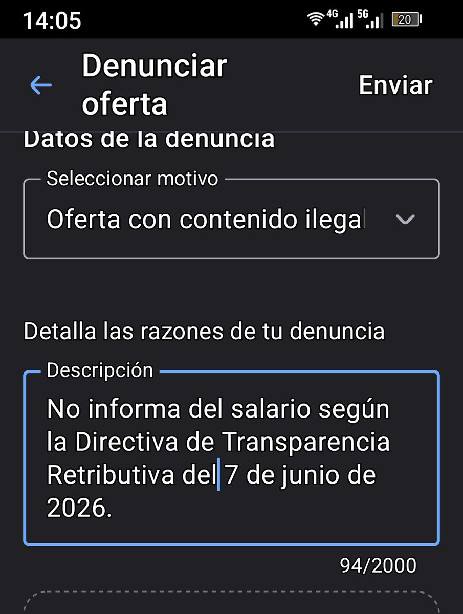 dracowhovian's tweet photo. ¿No ponen salario cuando es obligatorio desde ayer? Se denuncia la oferta. https://t.co/mIO6HuFU4v