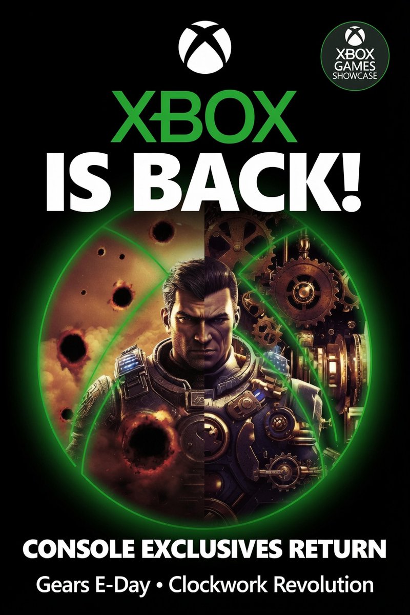 TheGamerzTheory's tweet photo. Xbox is bringing back console exclusives! Gears E-Day and Clockwork Revolution announced as Xbox-only titles. 
https://t.co/b9T5A59vl0
#Xbox #XboxGamesShowcase #XboxExclusives https://t.co/5uPWtGa3xu