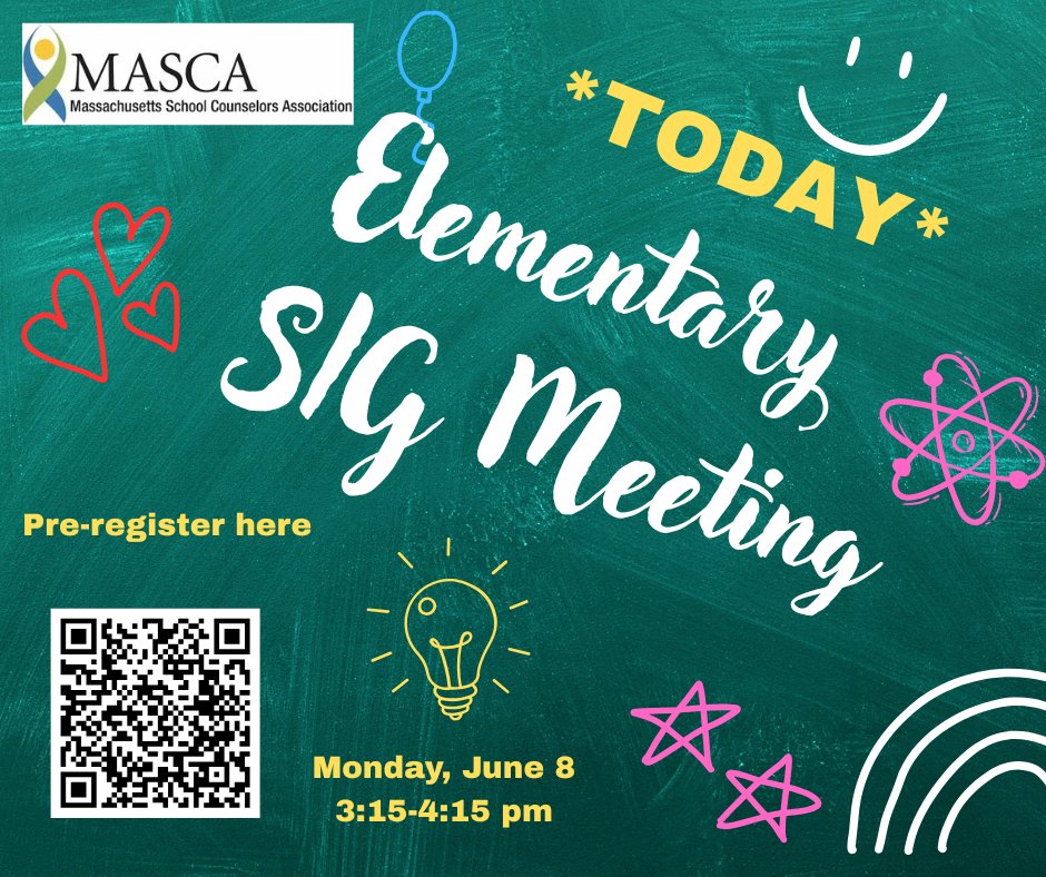 MascaSchool's tweet photo. Join us today for the last Elementary SIG meeting of the school year, 3:15-4:15. Pre-register here https://t.co/r79K6Z4ciy https://t.co/qCP6eDGz5W