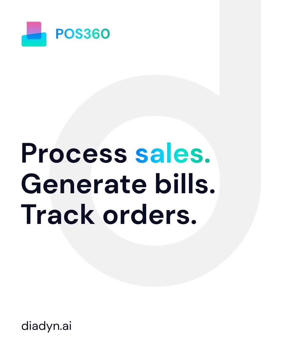 Diadyntech's tweet photo. Every sale should be simple and instant.

POS360 brings speed and structure to billing and transaction management.

Start here: https://t.co/NRx4yIZ5mQ

🌐 https://t.co/mbIMgwBcnT
📧 support@diadyntechnology.com

#POS360 #POSSoftware #CloudPOS https://t.co/HlhBX3amcS