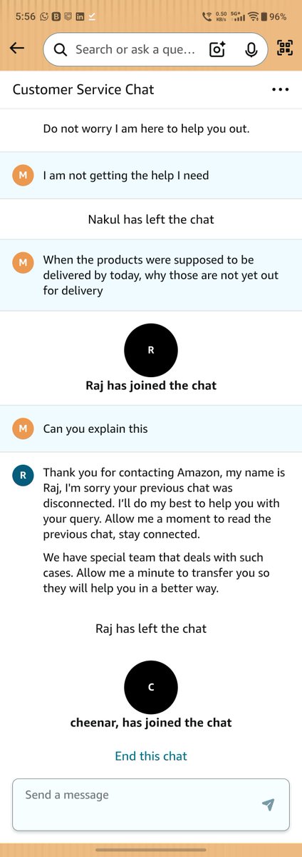 iDeshnoor's tweet photo. Dear @amazonIN why so many run aways in your customer support https://t.co/l7ceiwTQsP