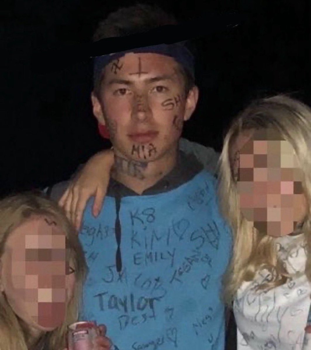 sonasha04's tweet photo. Atp y'all are racists because you just refuse to learn and change that term. There's no "swastika" on that loser Hudson's face. IT'S NZI SYMBOL! STOP CALLING IT SWASTIKA!! https://t.co/LVc14DWi4u