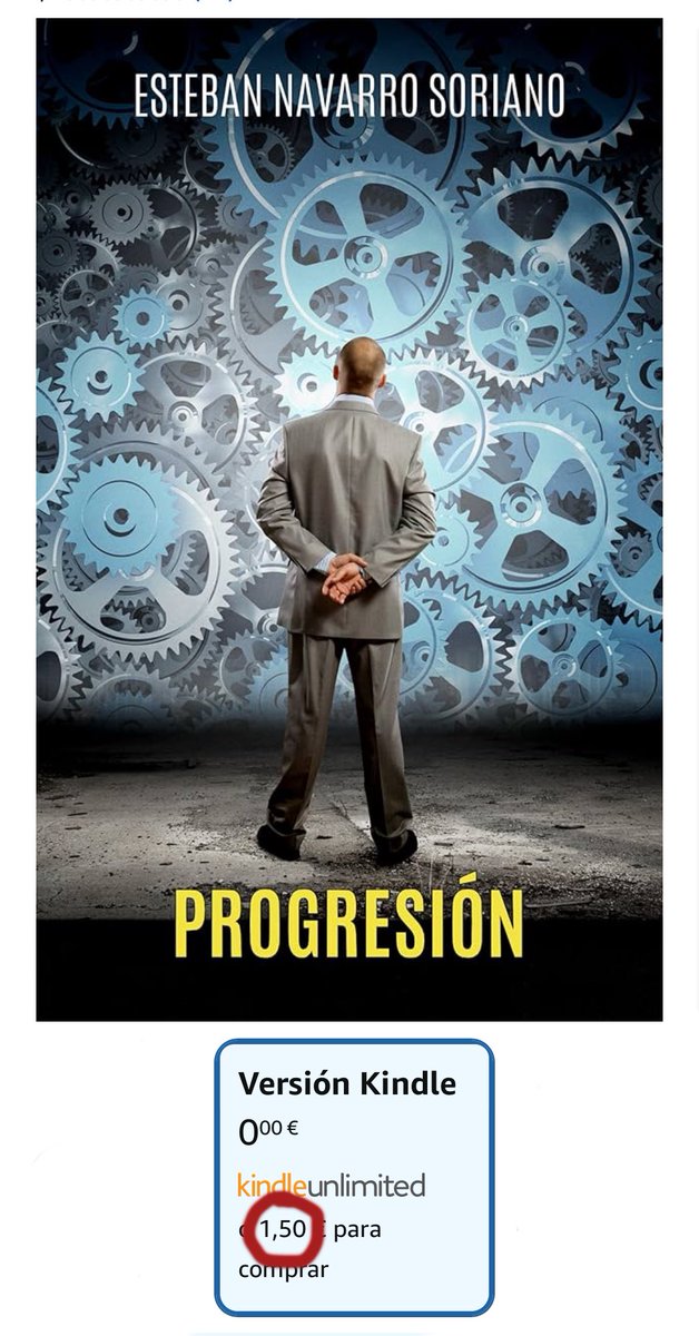 EstebanNavarroS's tweet photo. Hoy, lunes 8 de junio, los que leéis en Kindle (o App) tenéis PROGRESIÓN en Oferta Flash a 1,5€
¡Búscala en Amazon y descargarla a este precio!
Este tuit lamentablemente nadie lo verá, a no ser que tú lo compartas. https://t.co/qjEvN7swbH