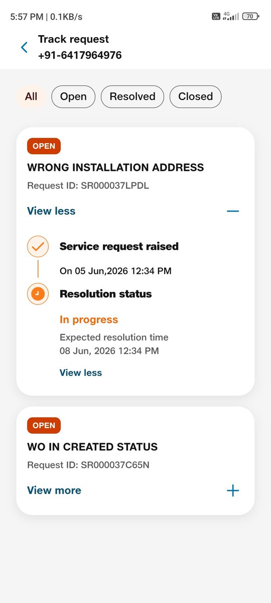_Souvy's tweet photo. How funny 🤣 🤣 I am posting this on date 8 6pm 
And here still showing In Progress 
Even surpassing their expected resolution  
Lets Everyone Spread and share your story here running a total postpaid scam they install postpaid without letting their customers know https://t.co/YvxZeMqO0y
