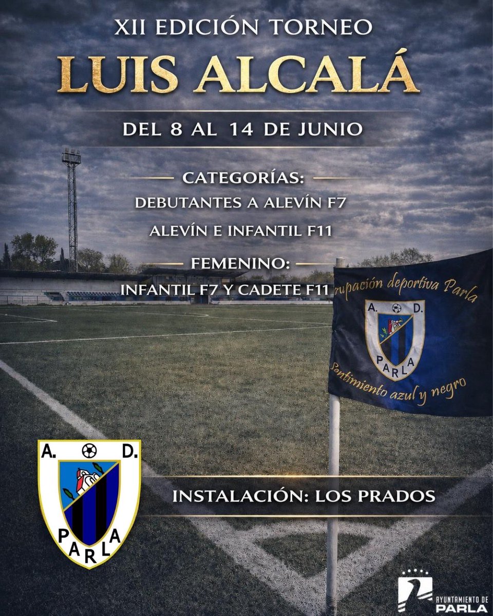 adparla's tweet photo. 🏆⚽ ¡Hoy comienza la XII Edición del Torneo Luis Alcalá! ⚽🏆

Arrancamos esta nueva edición con la categoría Prebenjamín, quienes serán los encargados de inaugurar un torneo lleno de ilusión, deporte y compañerismo.

¡Mucha suerte a todos los equipos! 

#TorneoLuisAlcalá https://t.co/F7JkBcwxUG