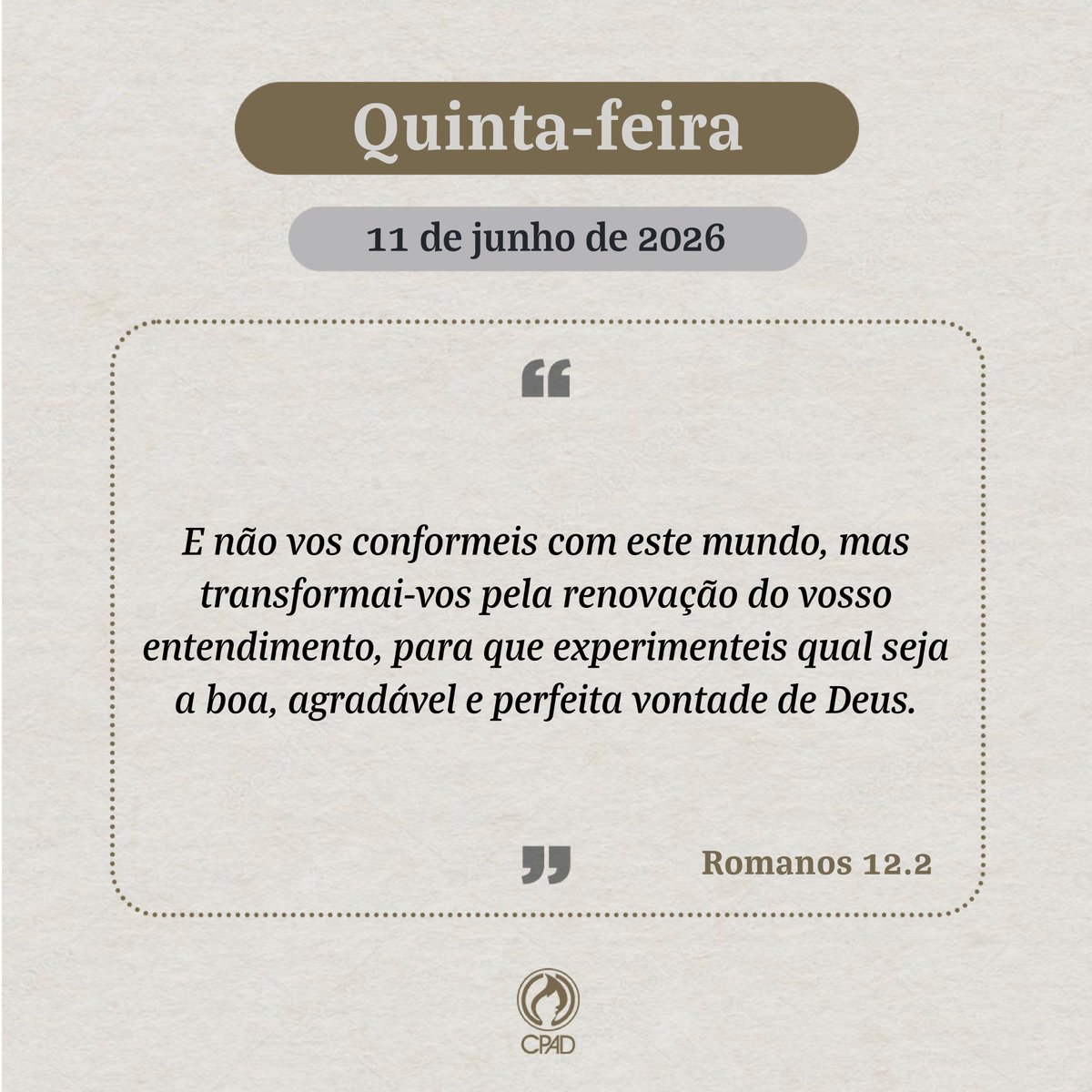 EditoraCPAD's tweet photo. Devocional do Dia โบ๏ธ๐๐๐ป
#escoladominical #versiculo #versiculosbiblicos #versiculododia #editoracpad #licoesbiblicas https://t.co/7rvyVsVPW5