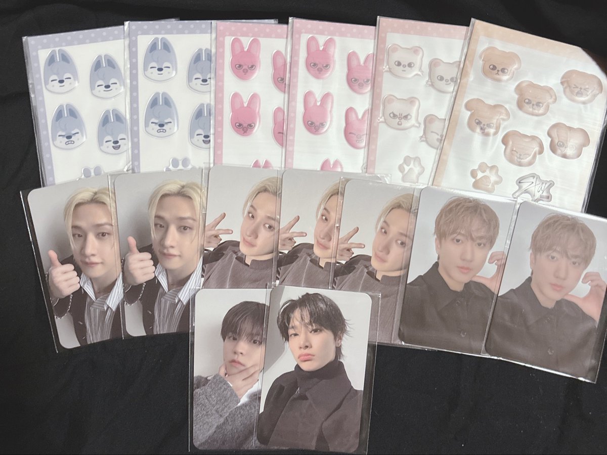 io_ide's tweet photo. スキズ Stray Kids オンラインくじ 買取 

【譲】ぷっくりシール トレカ キーホルダー
　バンチャン 🐺 チャンビン🐖🐇 ジニレット🥟 スンミン🐶 アイエン🦊

【求】 400円(送料込)

まとめての方優先 お気軽にお声掛けください https://t.co/Di7K5hjdWV