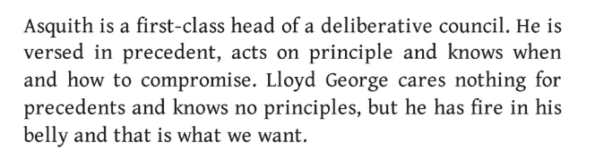 CapelLofft's tweet photo. Haldane on Lloyd George v Asquith in 1916. One can't help feeling that - for all that I dislike the Welsh Goat in many ways - the British state now could do with a bit more of a Lloyd George 'get this sh*t done and to hell with the niceties' approach https://t.co/uBylCuIWaO