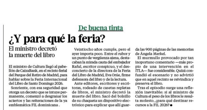 ViktorBautista's tweet photo. Esta no es solo la desconexión que a veces muestran los funcionarios entre su discurso modernizador y el verdadero propósito de las instituciones que dirigen; es una vergüenza nacional e internacional. Ese @MiculturaRD no ha tenido suerte. Cerremos. https://t.co/P8VtlNcnso