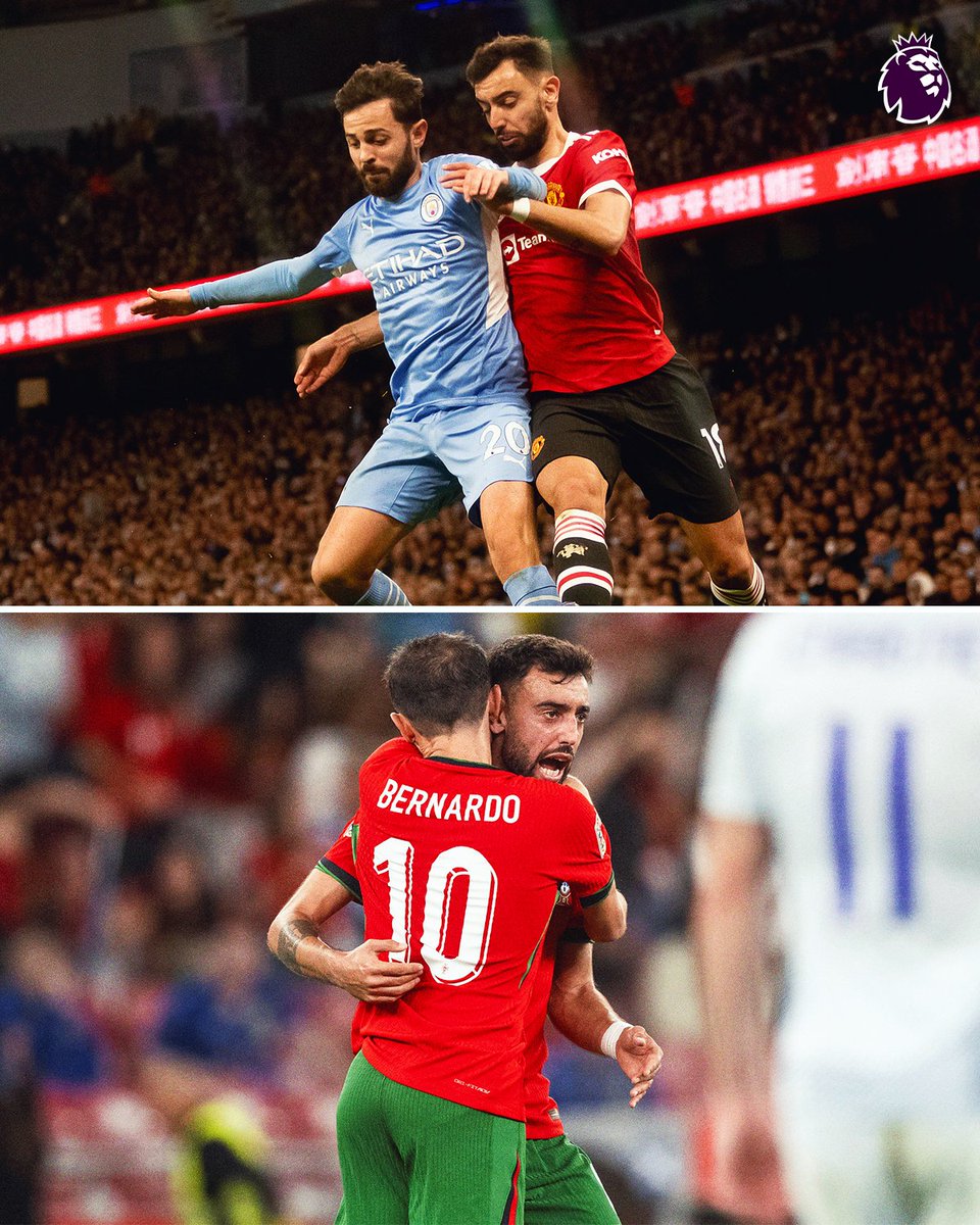 PLforIndia's tweet photo. Club rivals. International teammates 🤝 

@ManCity l @ManUtd https://t.co/P2RYABhnw3