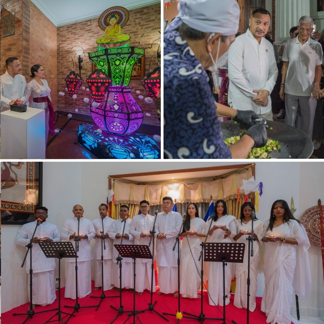 SLinIndonesia's tweet photo. (6/6) Embassy of Sri Lanka in Jakarta commemorated the sacred Vesak Festival 2026 under the theme “Abhittaretha Kalyane – Let Us Swiftly Unite for the Common Good” at the Sri Lanka Residence, with a series of programmes held throughout the day.

Read more: https://t.co/VR0FkmPhmU https://t.co/7CQsCbWQCN