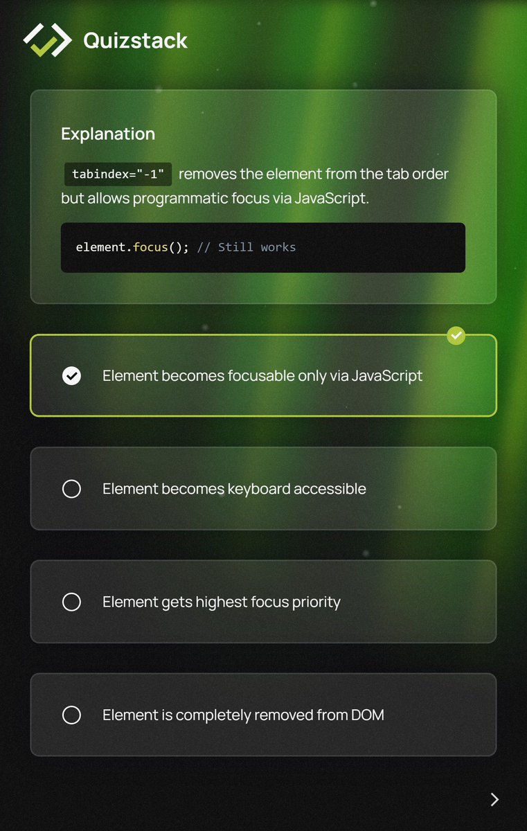 quizstackapp's tweet photo. Are you aware of accessibility issues, when using this HTML property ?

Try to resolve some challenges on https://t.co/LEpmMIK9jG ⌨️ https://t.co/AIhqICLT97