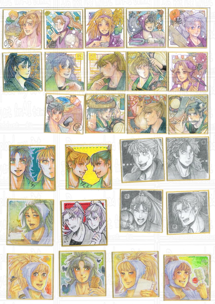msmsgngn's tweet photo. 仙コミお品書きというか、「頑張って描いたので見て見てー！❤️🥰」のお気持ち。こんなに描いたのはじめて！これらの中から選んで今週末のイベントに持っていきまーす！※コンビニでスキャンしてきました。実物は色味など印象違う可能性あります。 https://t.co/MXGhvxlTPk