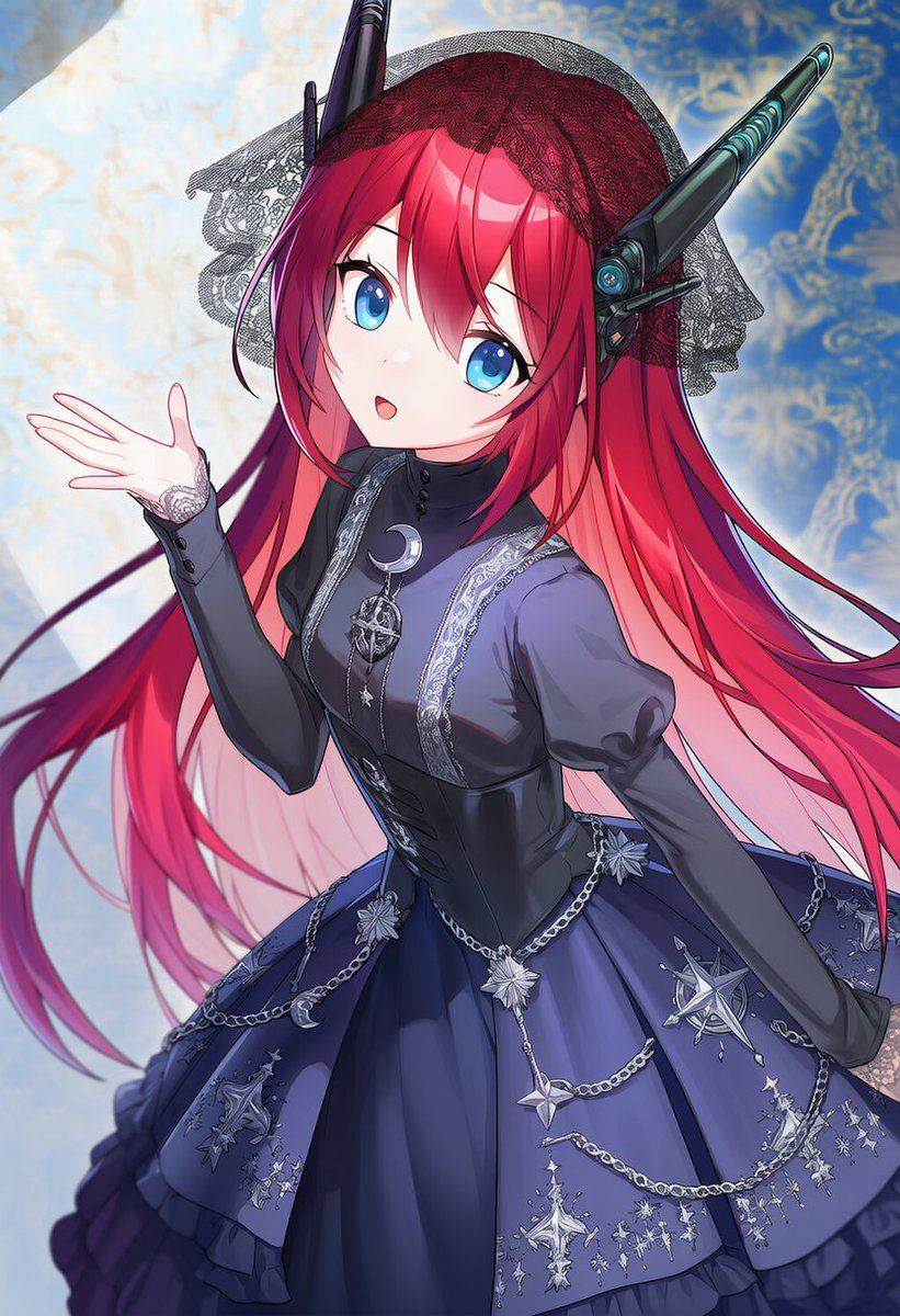 sasurai_aisub's tweet photo. 【衣装プロンプト配布】     

おはようございます☀     

本日は月と星モチーフのゴスドレスの衣装配布になります！    

今日から角も配布の中に入れております

ALTにプロンプト置いておきますのでお試しくださいませ～ https://t.co/YC6GFUWlLe