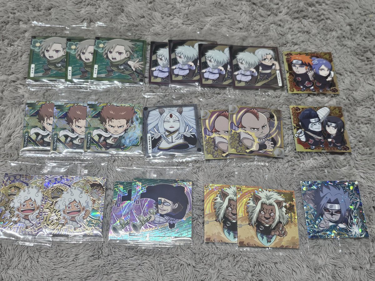 ninapyonn's tweet photo. 【NARUTO 鬼滅の刃 ハンターハンター ワンピース にふぉるめーしょん シール 交換】

譲▶1、2枚目
求▶3、4枚目
        NARUTO過去弾(なんでも検討)

コンプ目的のため交換できる方は
コメントお待ちしてます💬 https://t.co/rR2v8VPfIT