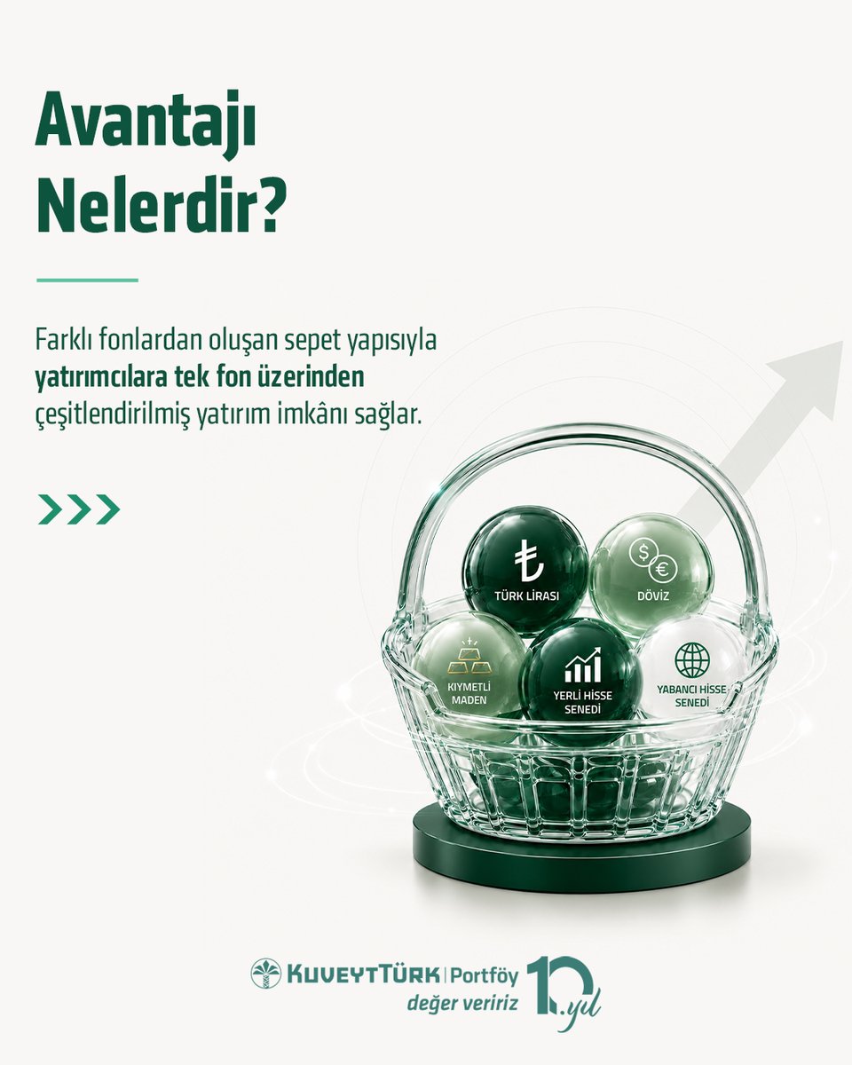 kuveytturkpys's tweet photo. Emeklilik birikimleriniz piyasaya yenik düşmesin! 🚀
Bireysel Emeklilik Sistemi'nde uzun vadeli başarı, doğru fon seçimiyle başlar. 🎯
Kuveyt Türk Portföy KFE Fonu, farklı fonlardan oluşan sepet yapısıyla yatırımcılara tek fon üzerinden çeşitlendirilmiş yatırım imkânı sunuyor.
Üstelik son 1 yılda sağladığı %52’lik getiri ile BES birikimlerini değerlendirmek isteyenler için güçlü bir alternatif oluşturuyor. 📈