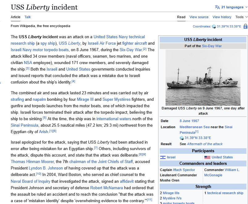 Timedabbler2X's tweet photo. 59th anniversary today of attack on USS Liberty... https://t.co/UFW6OantqN