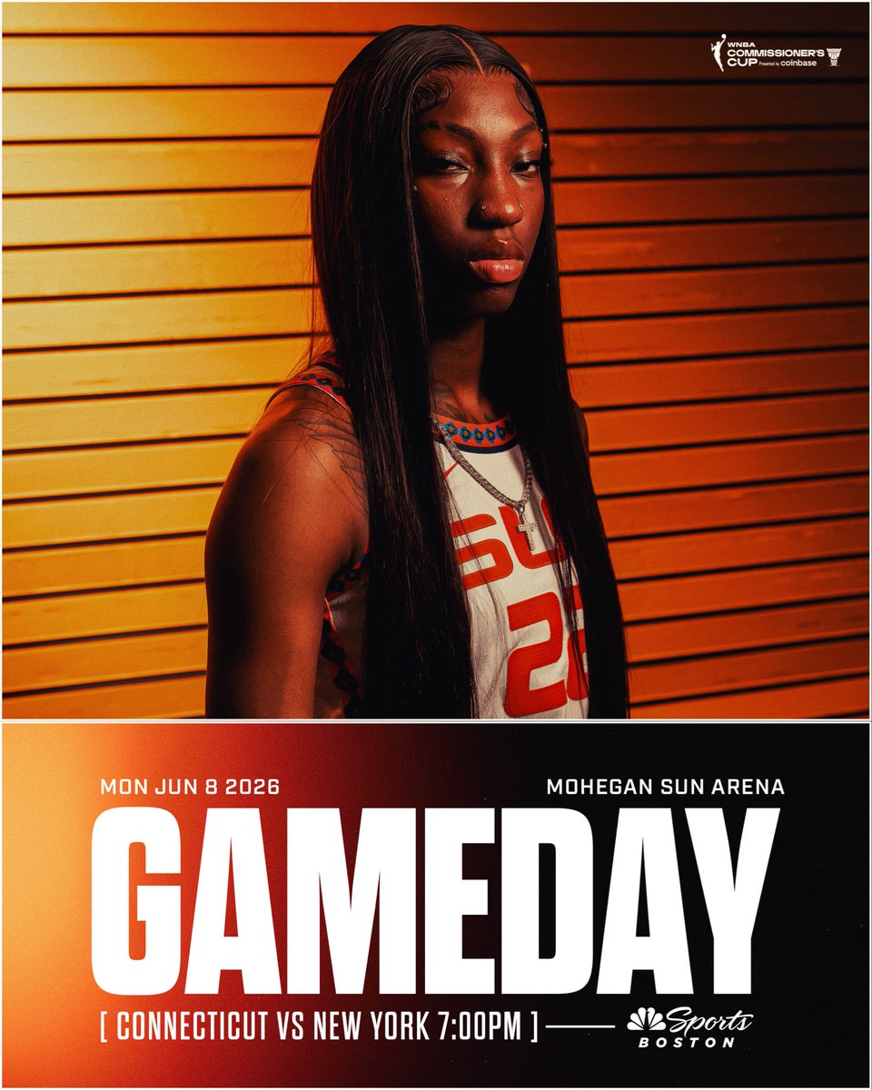 ConnecticutSun's tweet photo. SUN FAM, WE’RE BACK HOME 🤩

🆚  @nyliberty 
📍 Mohegan Sun Arena 
⌚️ 7:00 PM EST
📺 NBC Sports Boston

#GetClose | #CTSun https://t.co/8CP21vwwEb