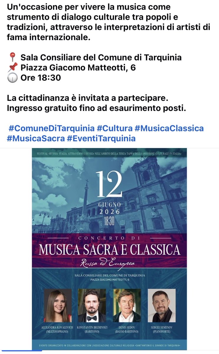 Gauro5's tweet photo. Anche a #Tarquinia si spaccia per “dialogo culturale” una occasione di velata propaganda russa organizzata da russi abitanti in Russia attraverso il veicolo della chiesa ortodossa russa.
#propagandarussa #softpower
@marsetac https://t.co/npwOmnMTmx