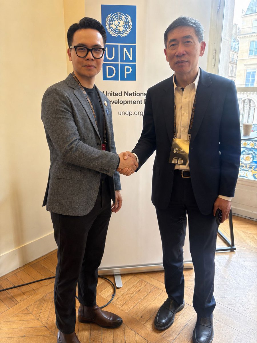 ChainforGood's tweet photo. The BGA is honoured to be part of the inaugural @UNDP Blockchain Advisory Group (BAG), launched on 3 June in Paris during @ProofofTalk.

Chaired by UNDP Associate Administrator @HaoliangXu, the BAG brings together 26 organisations across the ecosystem to explore how blockchain can strengthen public systems, digital public infrastructure, and development outcomes.

Our Director of Global Affairs @jg13nn joined the inaugural session with financial inclusion and digital finance as the first deep-dive theme.

This is the work that matters: moving blockchain from dialogue to concrete public value, alongside governments, the @UN system and our fellow blockchain partners.

We are grateful to the @UNDP_AltFinLab for convening this. 

Our work to push #blockchain for global good continues.

🔗 https://t.co/qQktiEXGHH