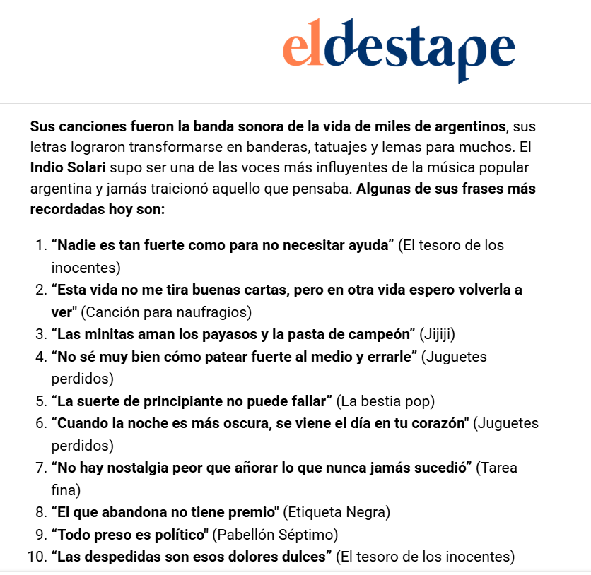 joaquinvismara's tweet photo. Felicitamos a TN y El Destape por sellar la grieta al recurrir ambos al uso indiscriminado de ChatGPT para buscar citas sin chequear de las letras de Los Redondos, todas mal consignadas y algunas directamente inventadas. https://t.co/Ap8YtHPG6I