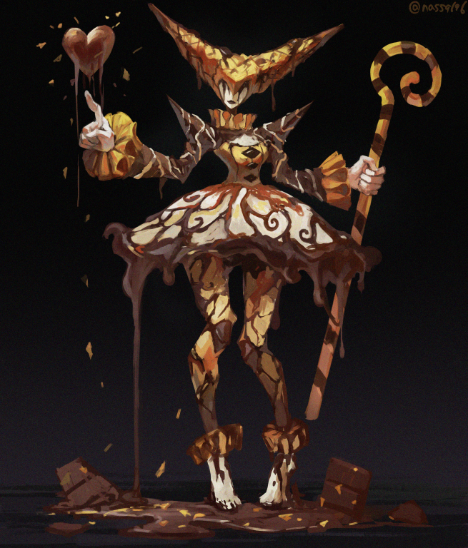 nass9696's tweet photo. The Chocolate Ice Cream Witch
A witch born from a swamp of chocolate. The chocolate flowing from her body is irresistibly delicious, but anyone who tastes it will gradually melt away and lose their physical form. https://t.co/sF1gQGCeuY