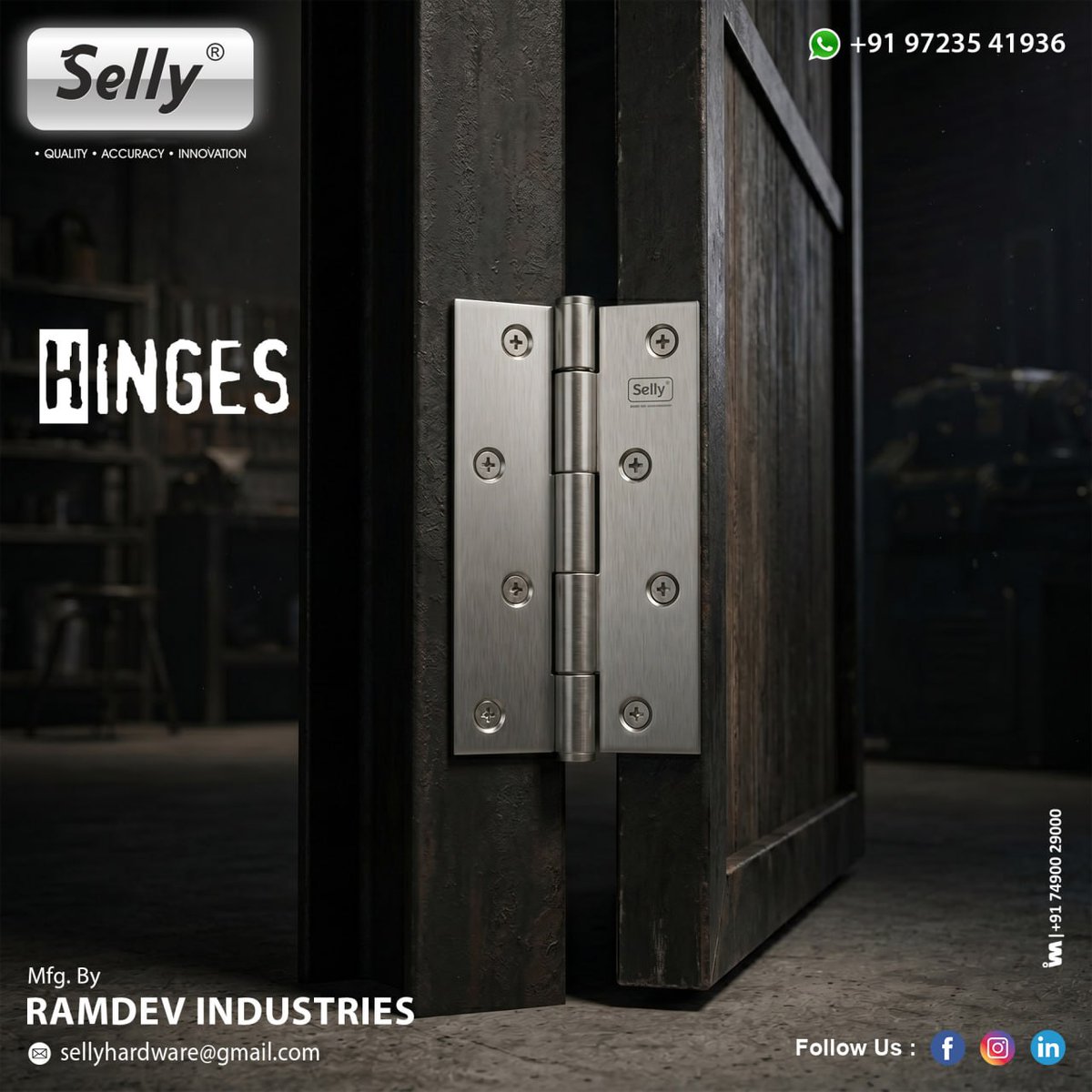 ibais_hardware's tweet photo. RAMDEV INDUSTRIES | Rajkot 🏢
Featuring SELLY premium hinges and high-quality architectural hardware solutions
👤Mr.Rineshbhai Patel: +91 9723541936
💬WhatsApp: https://t.co/gfDXXKOwkq
.
#Rajkot #ArchitecturalHardware #RamdevIndustries #SellyHardware #Hinges #FurnitureFitting https://t.co/CfKHW4lJuv