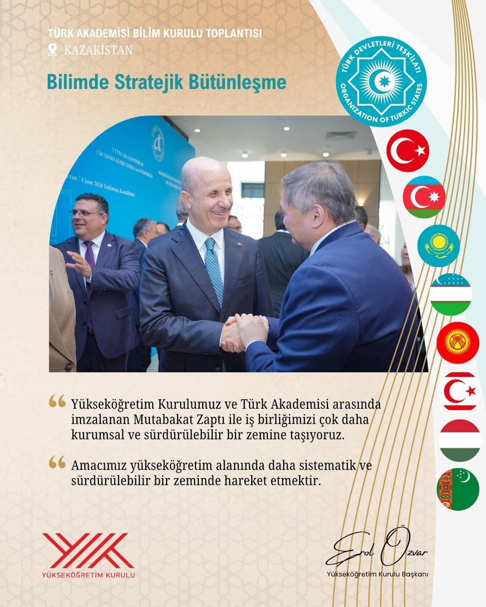 erolozvar's tweet photo. 📍 Türk Akademisi Bilim Kurulu Toplantısı

Türk Dünyasında ortak araştırma, akademik hareketlilik ve kurumsal iş birliklerini geliştirmek için yoğun bir gayret gösteriyor; bilimde, eğitimde ve yükseköğretimde güçlerimizi birleştirerek ortak geleceğimizi daha güçlü şekilde inşa etmeyi hedefliyoruz.

Türk Akademisi Başkanı Sayın Prof. Dr. Şahin Mustafayev’in şahsında Türk Akademisi ailesine katkıları ve misafirperverlikleri için teşekkür ediyorum.