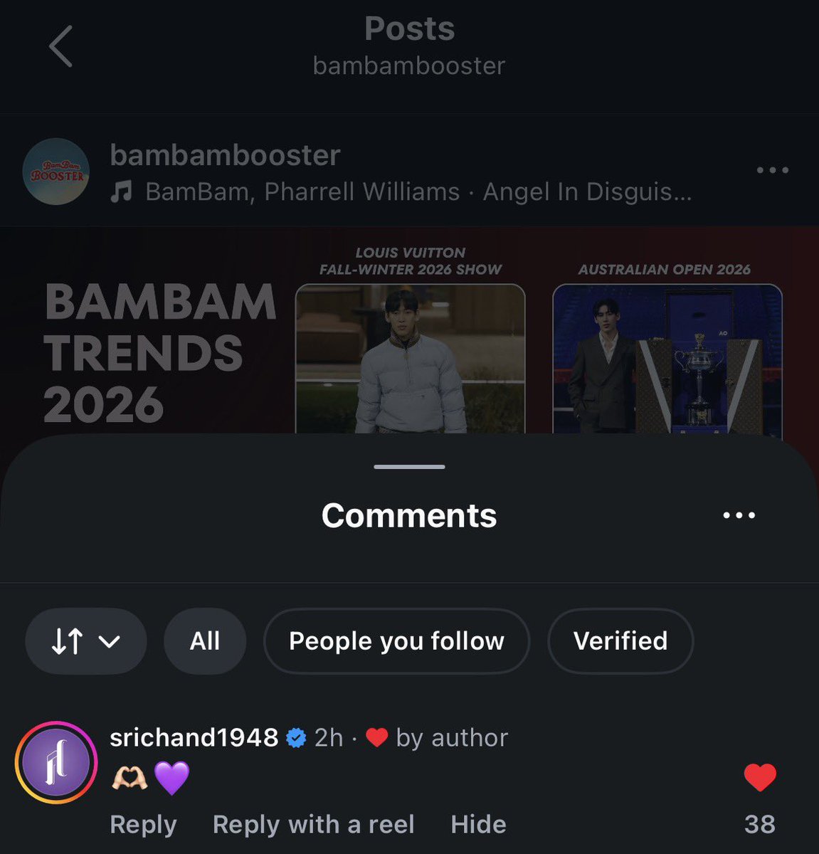 BamBamBooster's tweet photo. ขอบคุณคุณรวิศ CEO ของศรีจันทร์และทางแบรนด์ศรีจันทร์ที่ซัพพอร์ต BamBam อยู่ตลอดด้วยค่ะ 🙏🏻💜

#SrichandPDRNxBamBam
#SRICHANDxBamBam
#BamBam #뱀뱀 @BamBam1A 
@BAMBAMxBAMMIE @srichand1948 https://t.co/llNKO1T4an