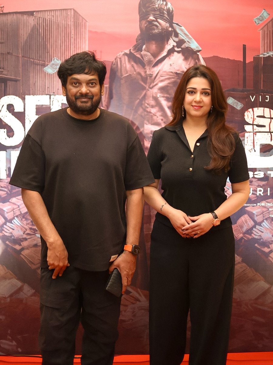 PuriConnects's tweet photo. The visionaries behind the madness of #SlumDog 🔥

#PuriJagannadh and #CharmmeKaur from the SlumDog - 33 Temple Road Teaser Launch Event ❤️‍🔥 

TEASER OUT NOW 💥
▶️ https://t.co/Dn16jL7qAd 

In cinemas this 2026. https://t.co/Qx7xj29Sd0