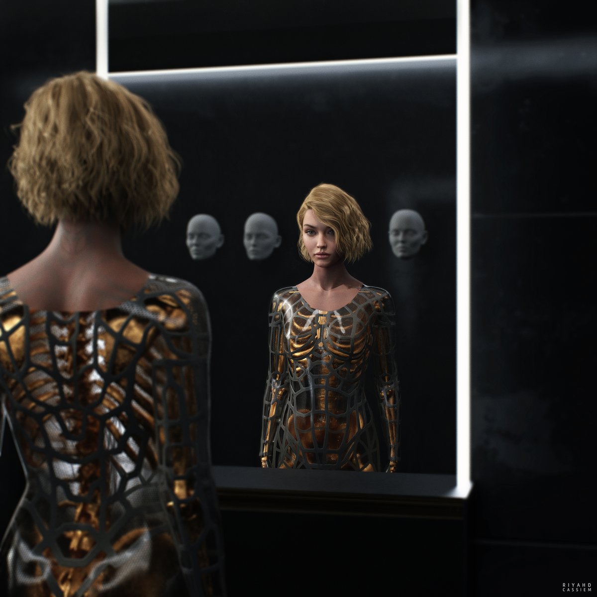 Riyahd_Cassiem's tweet photo. Android reflection

#android #cyberpunk #cyborg #female #exmachina #westworld #robot #3d #model #art #mirror #body #reflection https://t.co/NVE7iXWf4A