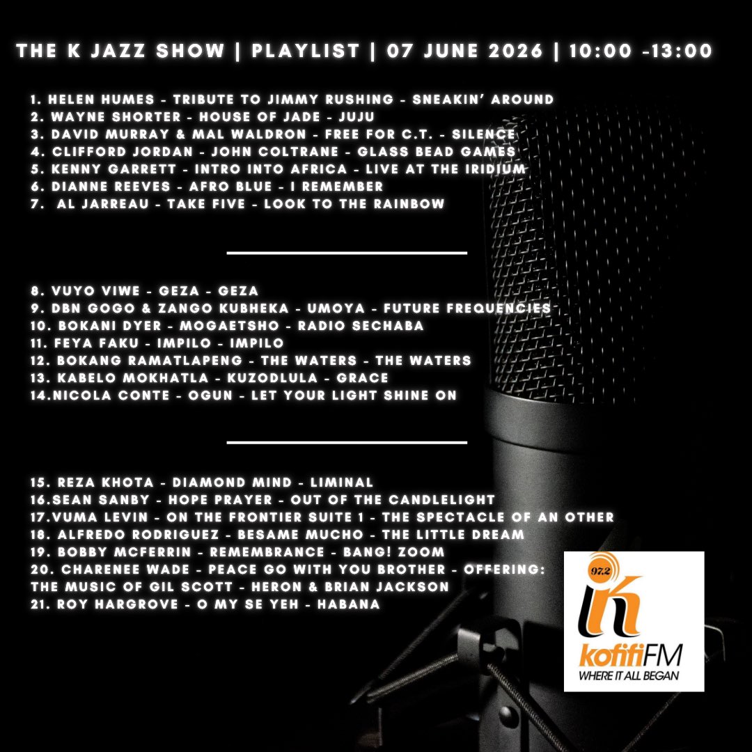 officialngwako's tweet photo. Sunday on The K Jazz Show.
#TKJS #SBJOJ26 #KIdsLoveJazz https://t.co/q4ZZRAP5Ls