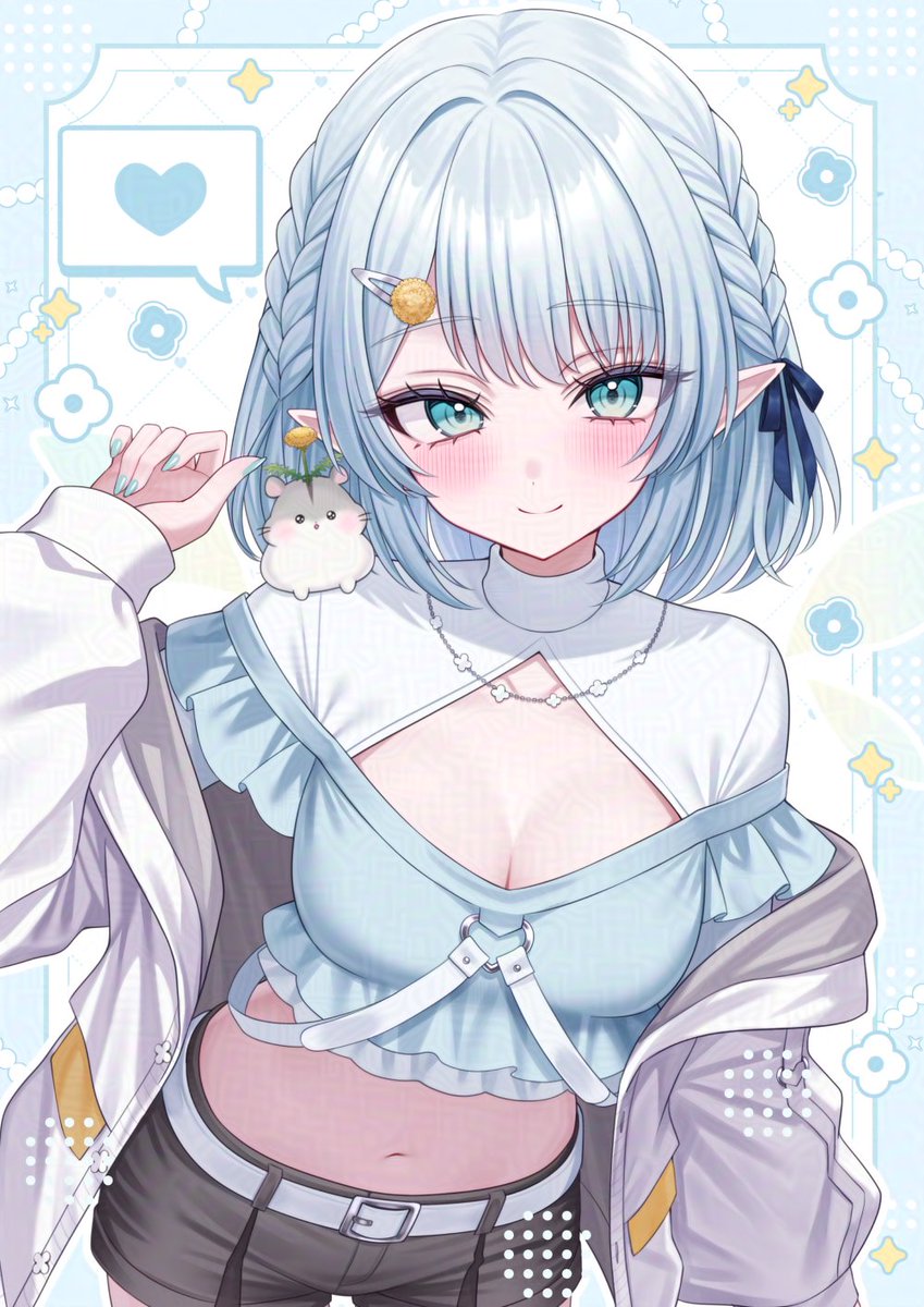 season104's tweet photo. Skebにて、u先生(@Uxx2ixU)に心寧はなちゃんを描いて頂きました～！！
めちゃくちゃ美人さんで可愛いすぎる🫶✨️
ふわっと暖かい気持ちになるね🌼🌸🌼🌸
#心寧はな
#はなまる帳