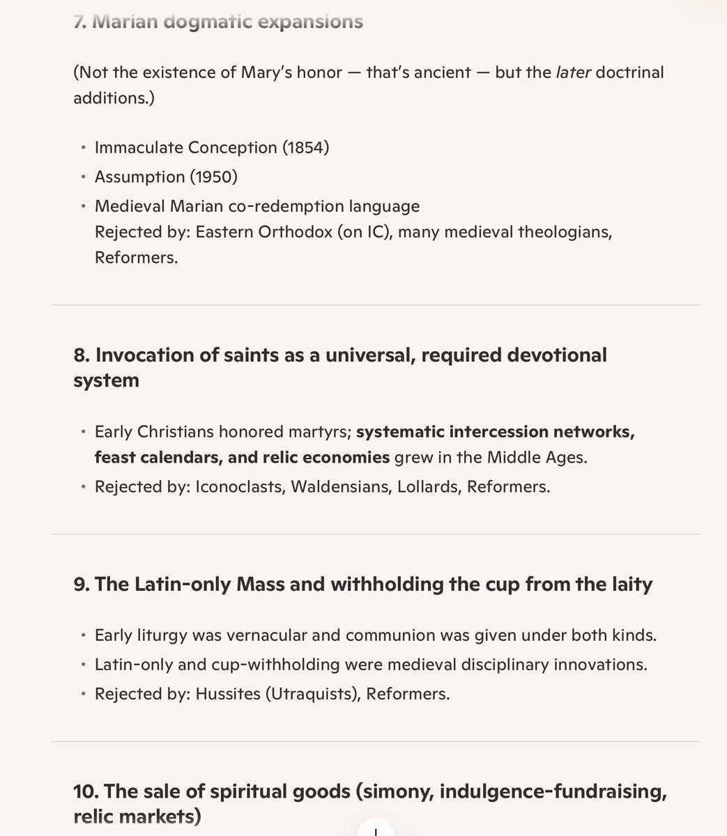 trpratt01's tweet photo. @XKecharitomene @TheTruthChanne5 @IlliniRefugee @redeemed_zoomer As I said, it was an exaggerated example to demonstrate something you couldn’t deny was innovation and corruption. The Catholic Church DID change many things, and there was massive backlash. It wasn’t Protestants rejecting continued teachings, it was rejection of change; https://t.co/x5z41JWSlb