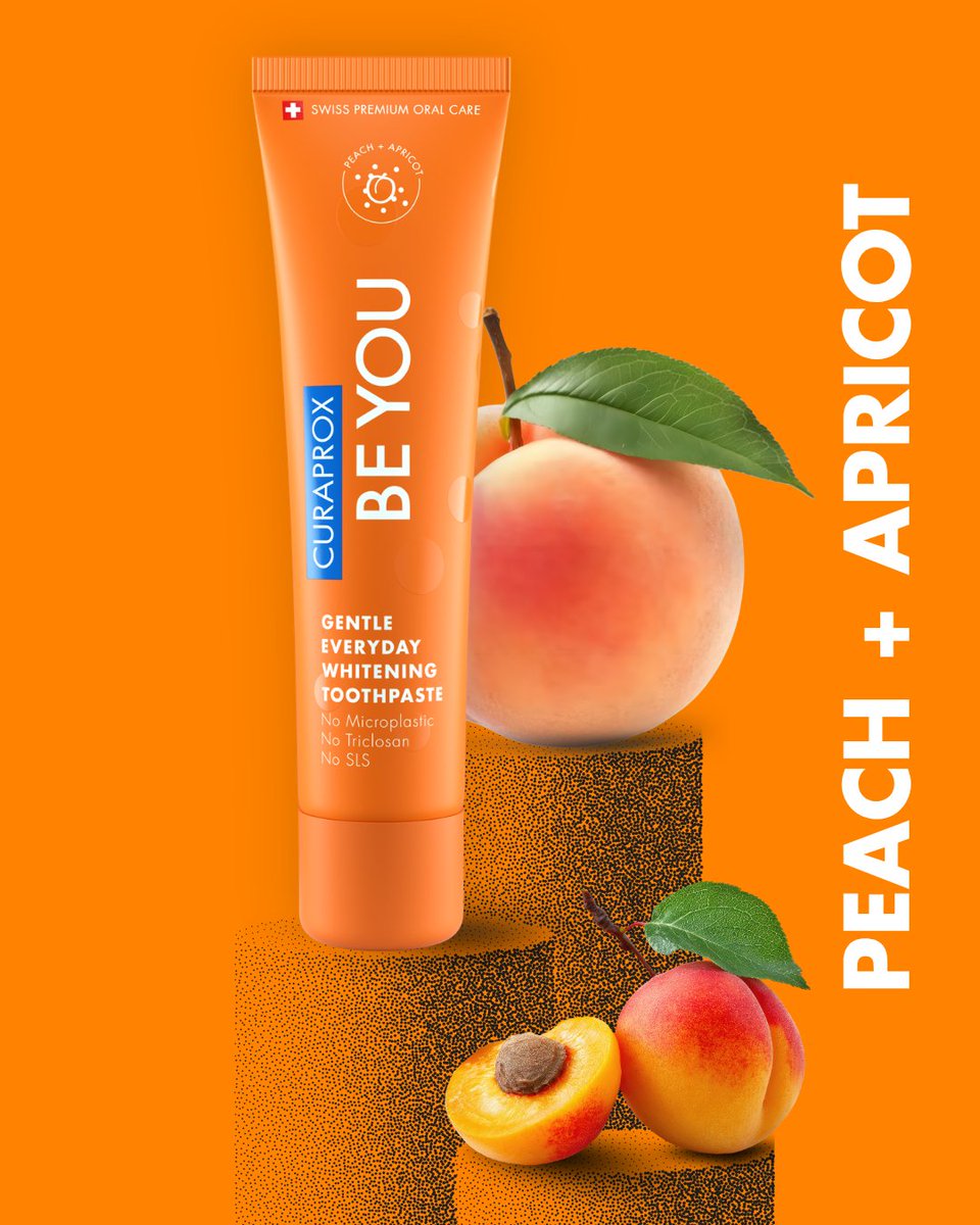 Curaprox_UK's tweet photo. 🍑 Peach + Apricot

Soft, subtle, and just a little bit unexpected.

Peach and apricot bring a gentle sweetness that feels easy, not overpowering.

For those who prefer something sweeter, but still a little different. https://t.co/BxmUWJyQ0x