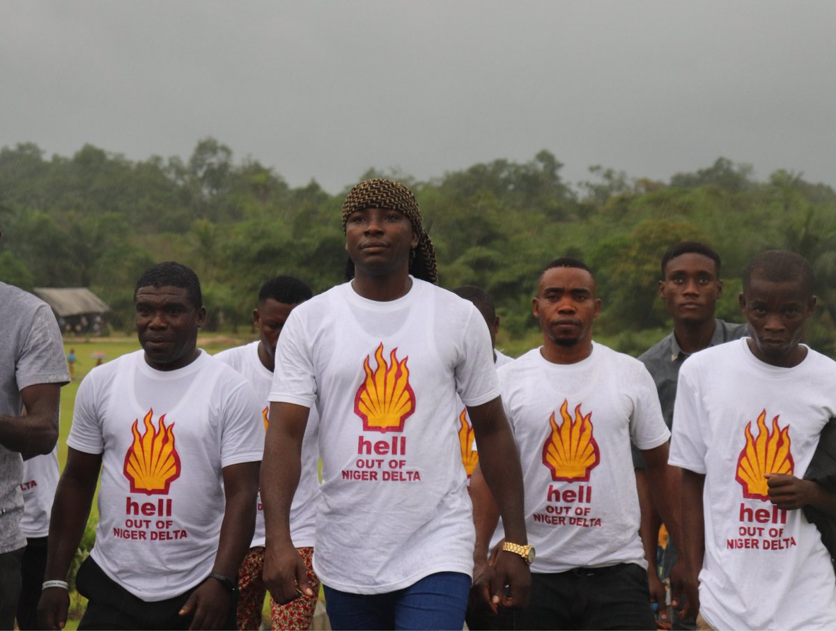 darren_cullen's tweet photo. Ogoni activists in the Niger Delta have asked me to run a small crowdfunder to pay for Hell t-shirts that can be given to participants of the Niger Delta Climate Change Conference later this month (&amp; billboards!)

Trying to raise £2k, I've put in £300 to start it.
Donate below ⬇️ https://t.co/krTCo6nZVO