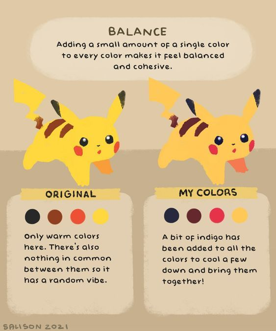ezdrawps's tweet photo. Your colors feel disconnected? Add a tiny bit of one color across the palette https://t.co/DUUxzDIKXx
