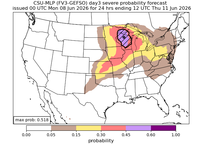 LeviWX15's tweet photo. Wednesday 👀 

Will be interesting to see how this plays out, but as of now the models that are in range are pointing towards a rather sigificant severe weather outbreak in the upper midwest! https://t.co/ELFT8TwfKY