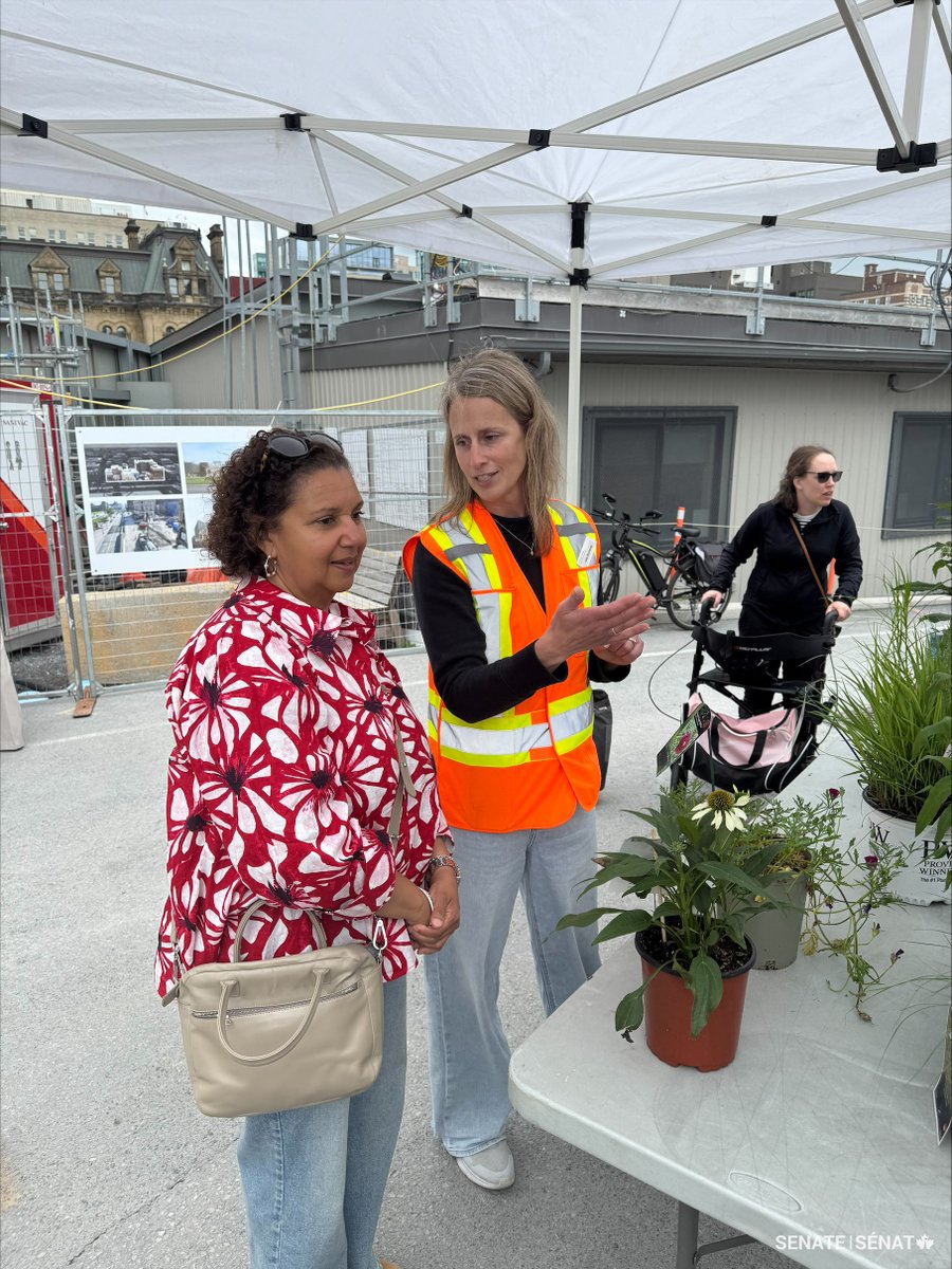 SenateCA's tweet photo. 🏛️ Last weekend, senators joined visitors on Parliament Hill during #DoorsOpenOttawa to see the progress being made on the Parliament Welcome Centre and learn more about the future of Canada’s Parliamentary Precinct.

Senators @SenatorRobBlack and Bernadette Clement met with conservation specialists and learned how the Parliamentary Precinct’s landscape will be renewed using climate-resilient plant species adapted to future conditions.

Thanks to everyone who stopped by! 👋

#SenCA #FrontAndCentre #ParliamentHill