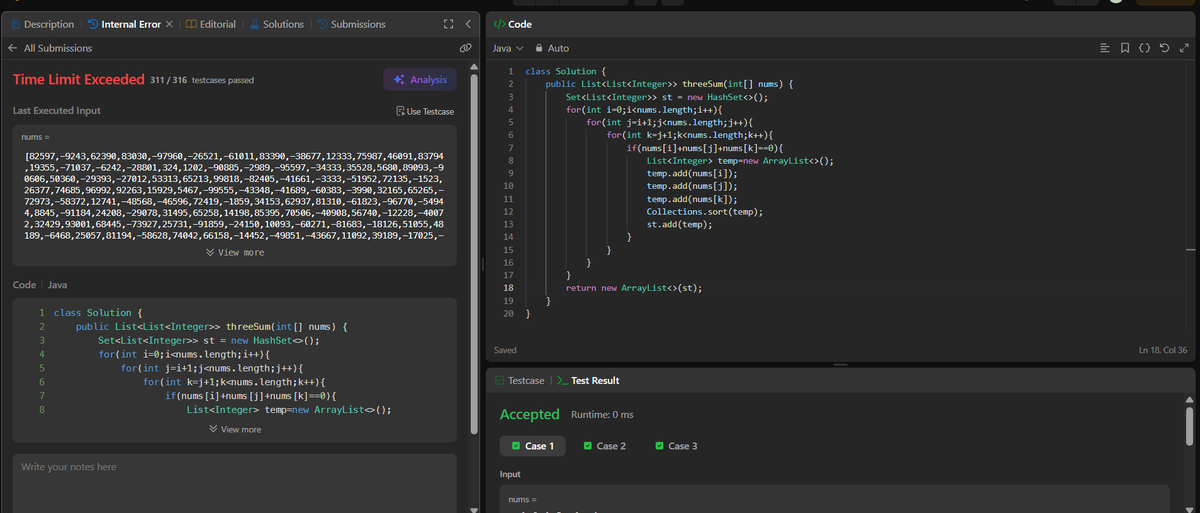 kumar65183's tweet photo. 🗓️ Day 8 – #SDESheetChallenge

Solved today:
✅ Two Sum (Brute Force)
✅ Two Sum (Optimal - Return Indexes)
✅ 3 Sum (Brute Force)
✅ 3 Sum (Better)
#DSA #Java @takeUforward_ @striver_79 https://t.co/69ltMLWsKe