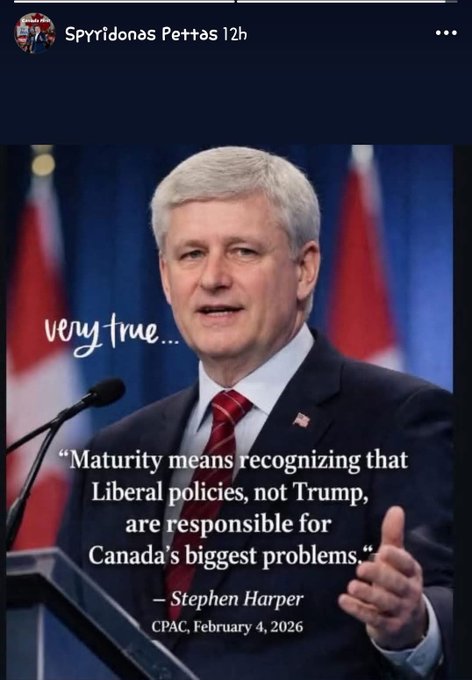 tempestimony's tweet photo. @bruce_mcgonigal Last month Harper said this in Calgary. https://t.co/hSNlGtwQGq