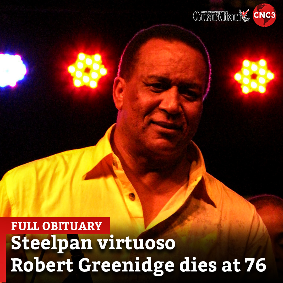 CNC3TV's tweet photo. Robert Greenidge, the internationally acclaimed steelpan virtuoso, arranger and composer whose artistry helped elevate Trinidad and Tobago’s national instrument to global recognition, died today after a prolonged illness. He was 76.

For more…
https://t.co/rRd70vuL0E https://t.co/O4Xm6wSilU