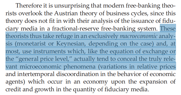 GUILLAZO's tweet photo. Hayek tiene razón.
Incluso usando la ecuación de intercambio, se ha demostrado que puede no haber "inflación de costos".
El problema: los 'free' bankers todavía hoy abusan de agregados de tipo nivel general de precios. Algo que YA se les demostró erroneo en los debates de los 90s https://t.co/cRjTvcGXE9