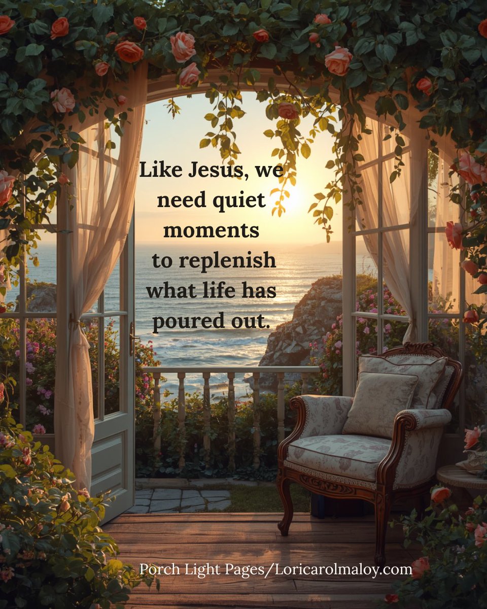 Loricarolmaloy's tweet photo. Even Jesus stepped away from the crowds for rest. 

In a culture that celebrates continual output, there is wisdom in creating space to reconnect with what sustains us.

#FaithReflection #PorchLightPages #QuietFaith https://t.co/mWdwbTWztV