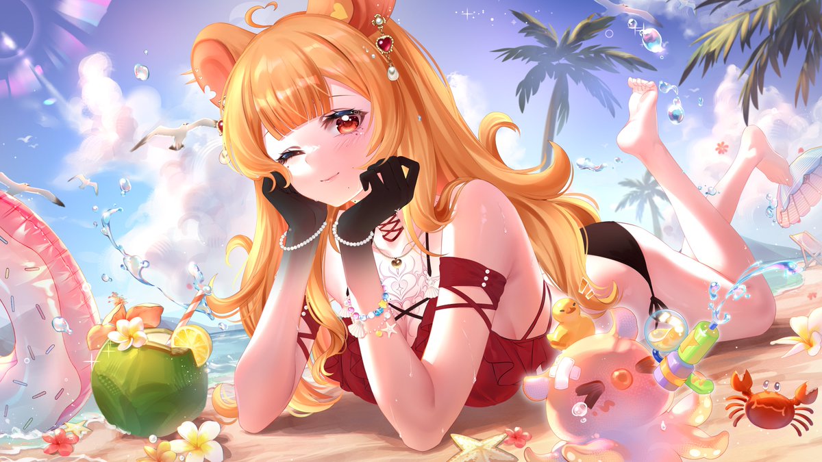 HeartRat_'s tweet photo. come enjoy the beach with me? 🌴

🎨#NovaYStudio https://t.co/h2U02N7boC